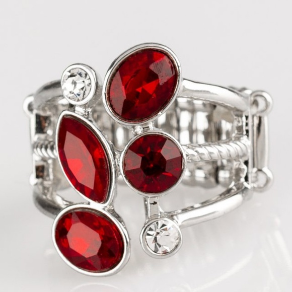 Metro Mingle - Red Stretchy Ring - Picture 2 of 2